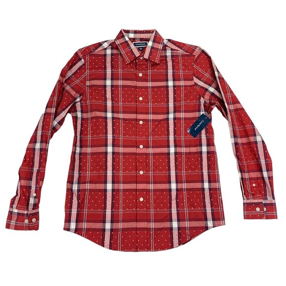 Club Room Other - Club Room Mens Regular Fit Armin Check Plaid Button Down Shirt Red S